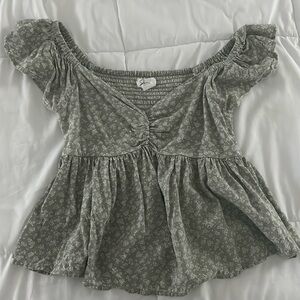 Sage Sweetheart Babydoll Top